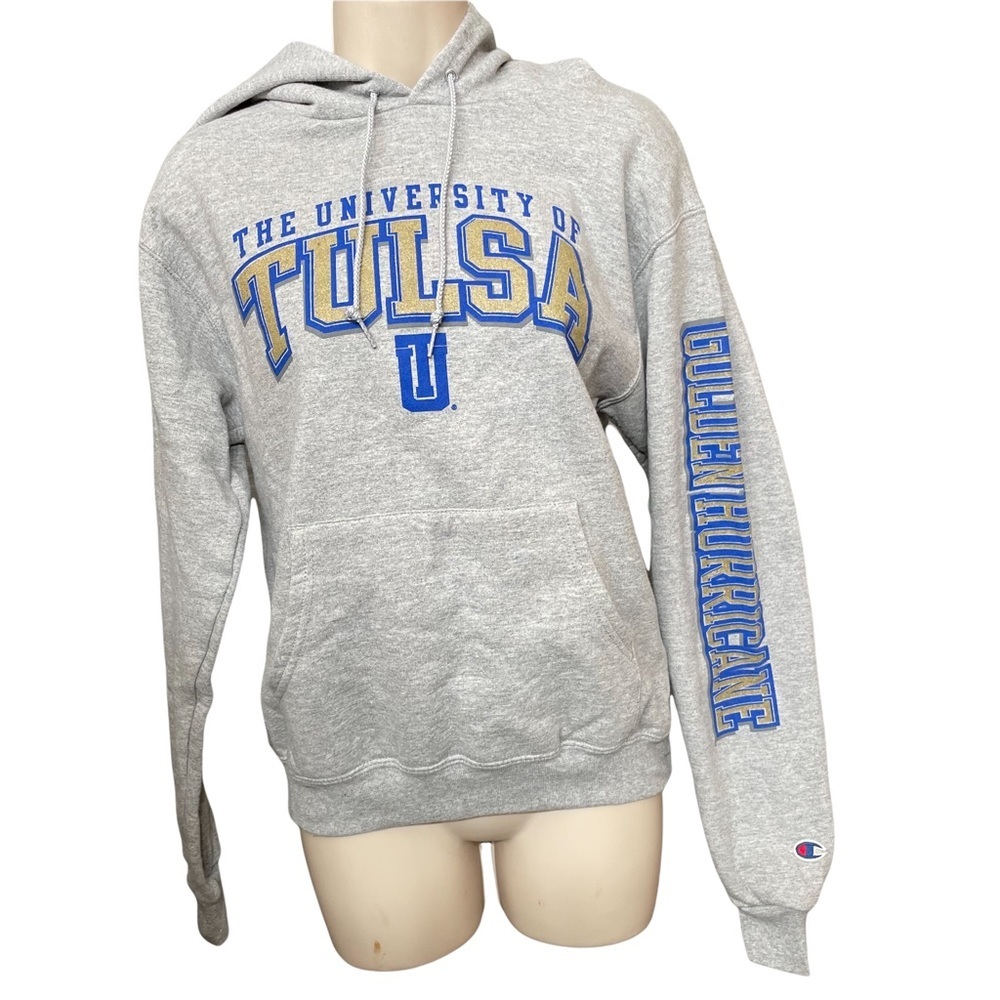 Vintage Champion Tulsa University Golden Hurricane Pullover Hooded Sweater Sz‎ S